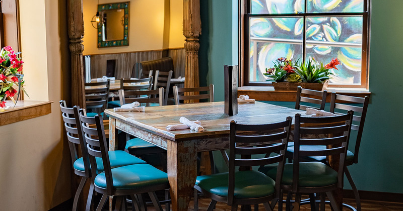 Table for eight ready for guests