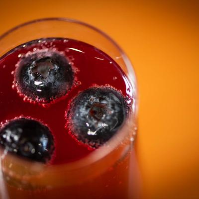 Blueberry drink, close up.
