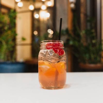 Sangria served in a jar