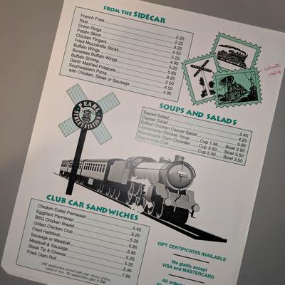 The menu for sandwiches, soups, salads, and other meals.