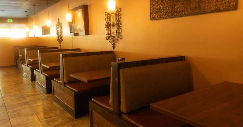 Interior, booth seating area