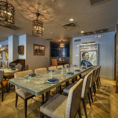 A long dining table.