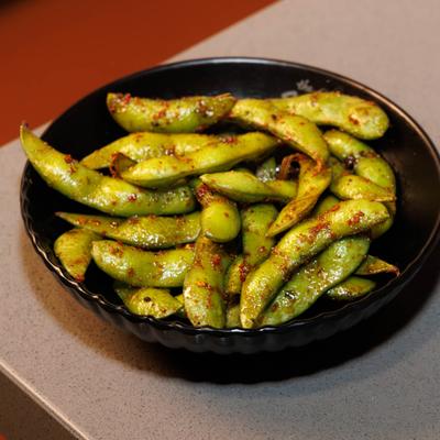 Seasoned edamame.