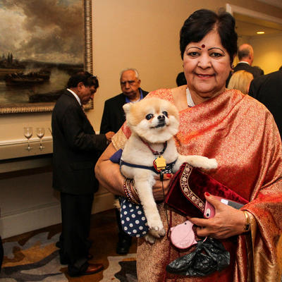 Indian lady with a dog
