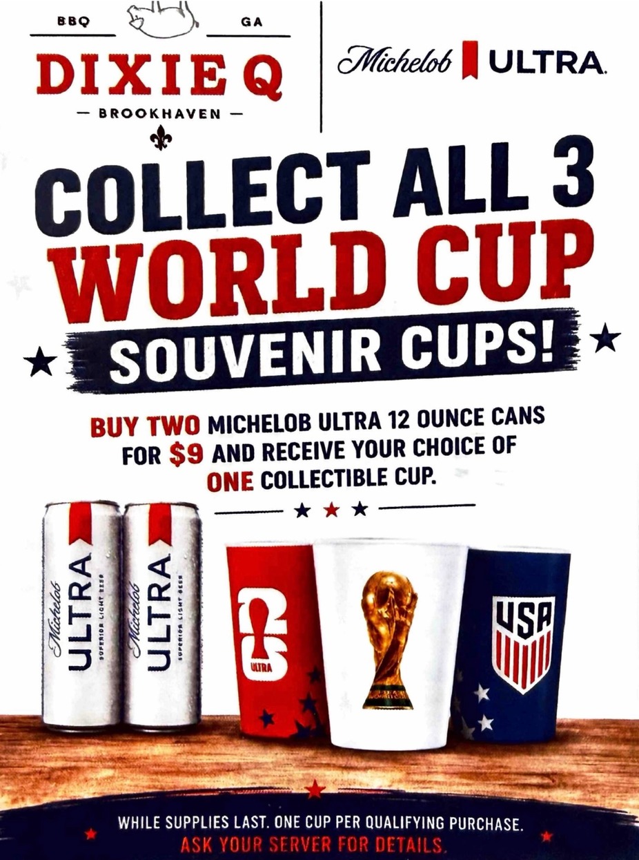 Collect all 3 World Cup, souvenir cups!