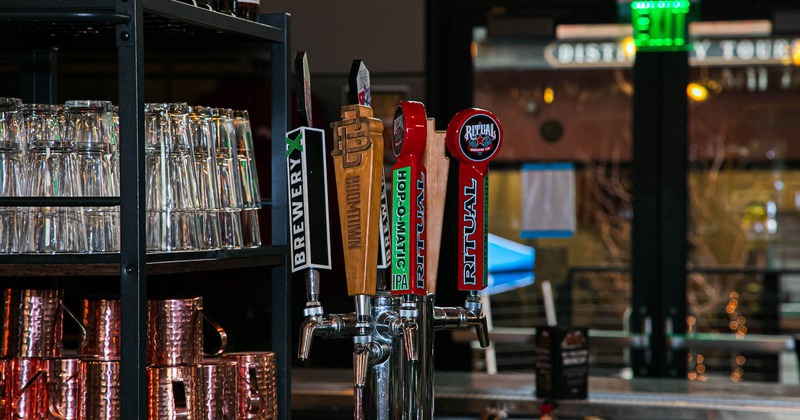 Bar, beer tap station