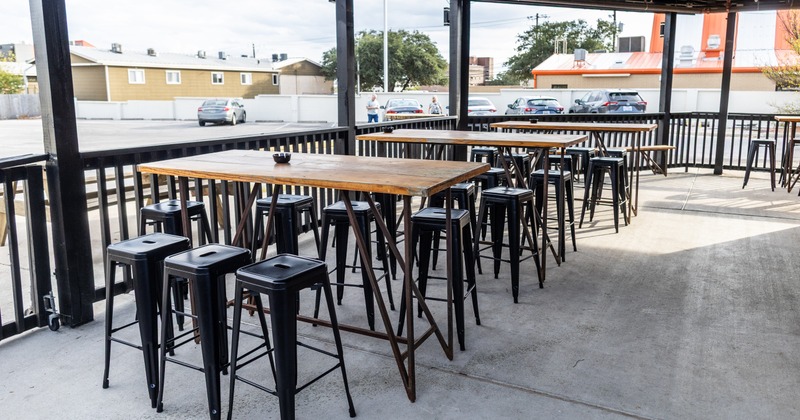 Patio area, Bar tables and stools