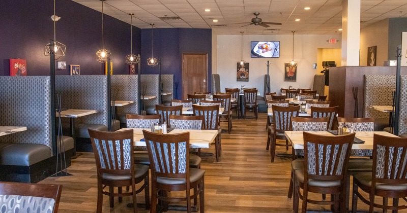 Interior, wide view, dining area