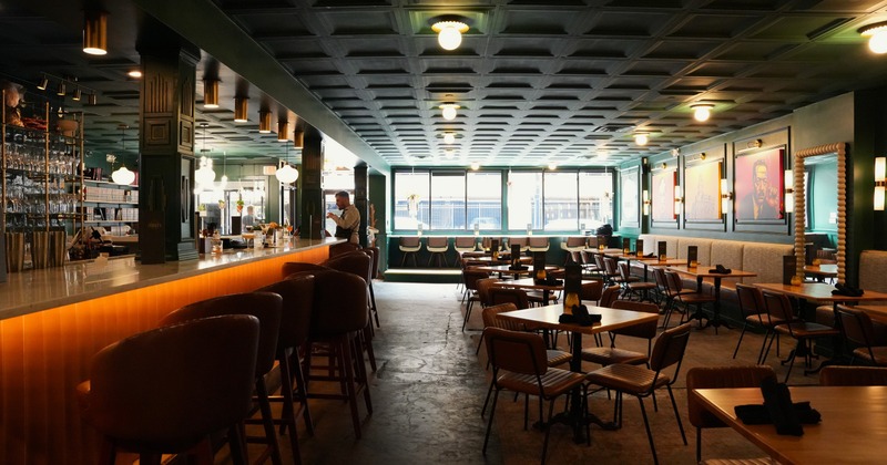 Interior, bar and seating area