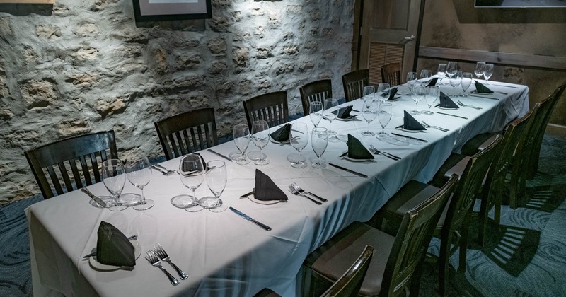 Interior, table ready for guests