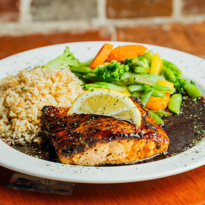 Blackend salmon dinner photo
