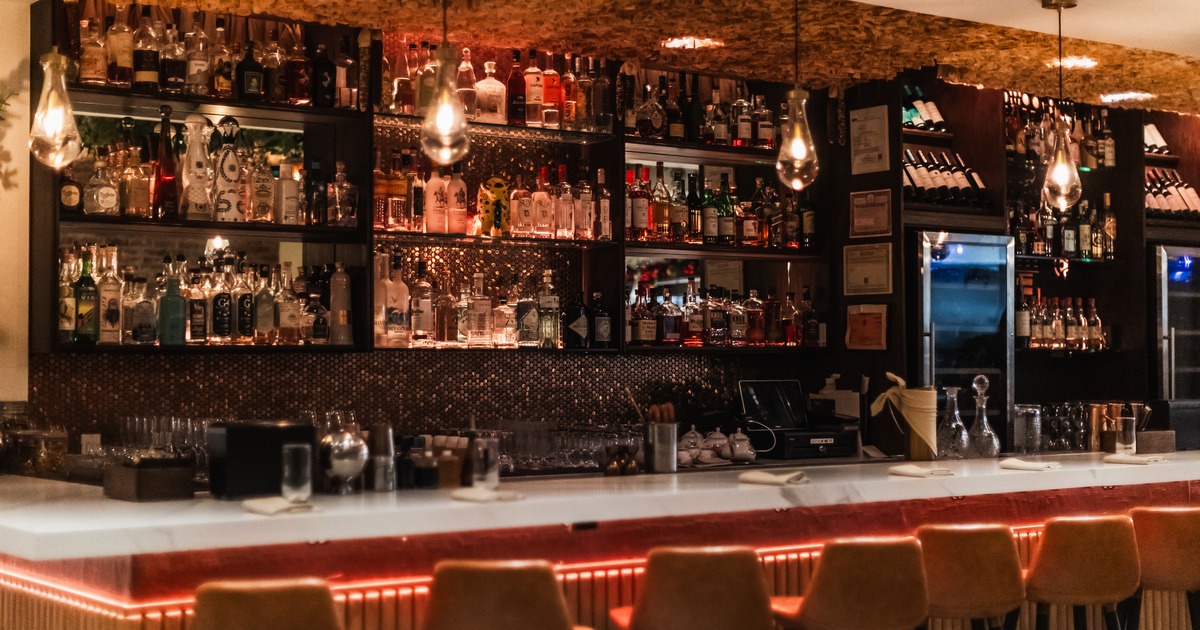 Interior, bar, stools, drink rack