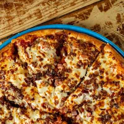 Ultimate Meat Pizza, close-up.