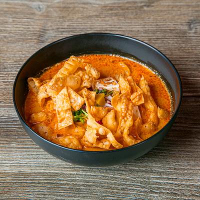 Coconut curry noodle soup.