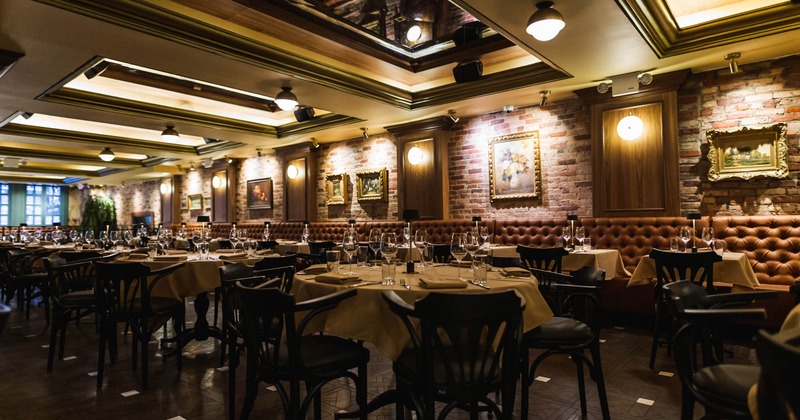 Dining area, tables ready for guests