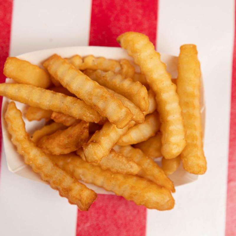 Crinkle-cut French fries. photo