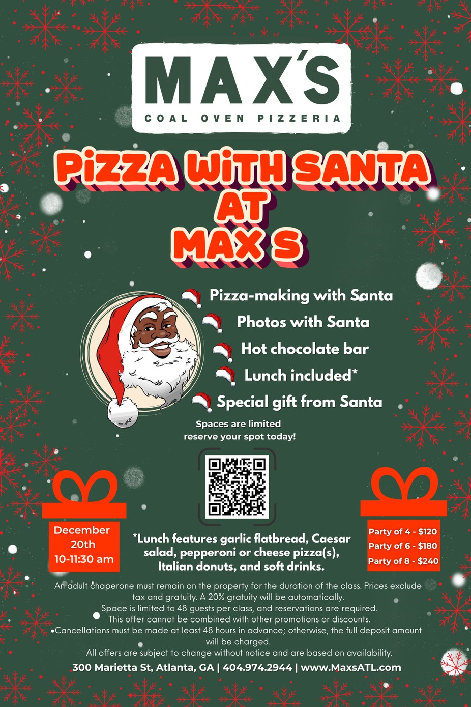 Pizza making class with Santa event photo