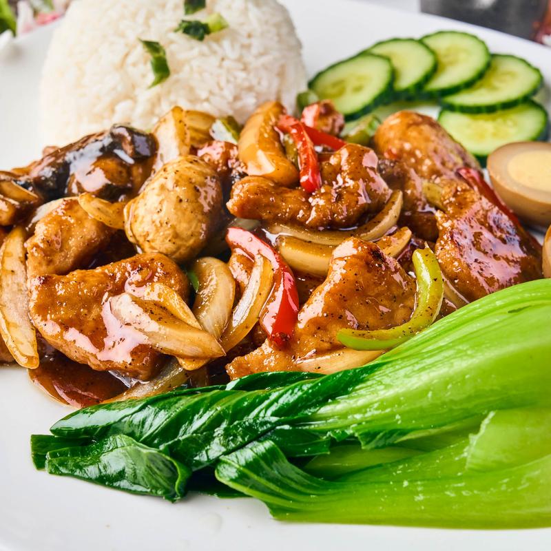 menu item 16 of 16, Szechuan (Chicken, or Pork, or Shrimp, or Beef) Platter