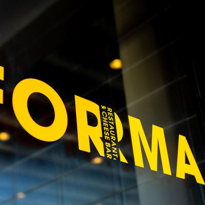 Forma name written on a window