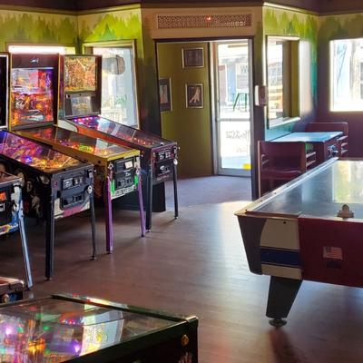 Restaurant interior, machine games