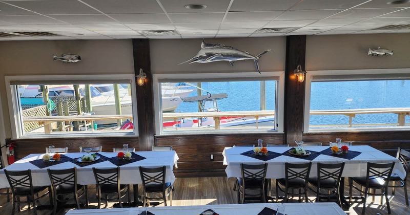 Interior, tables and chairs