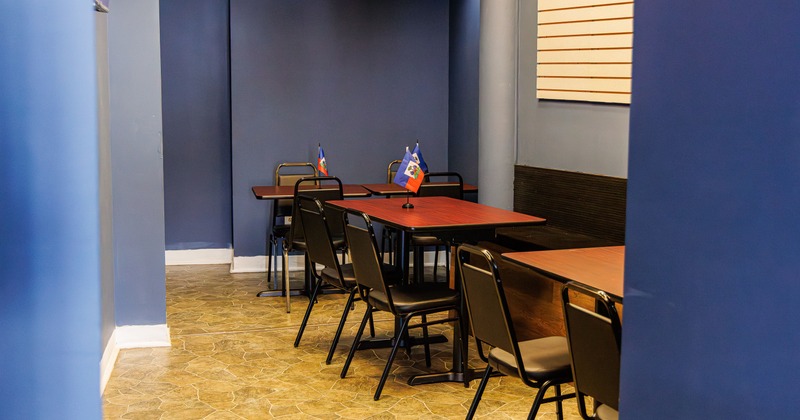 Diner room, tables, chairs