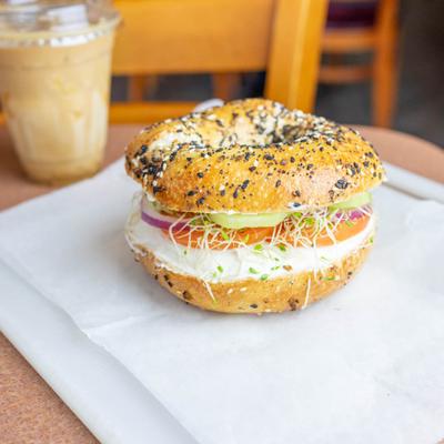 Veggie Delight sandwich and coffee