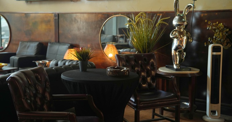 Interior, two armchairs and coffee table