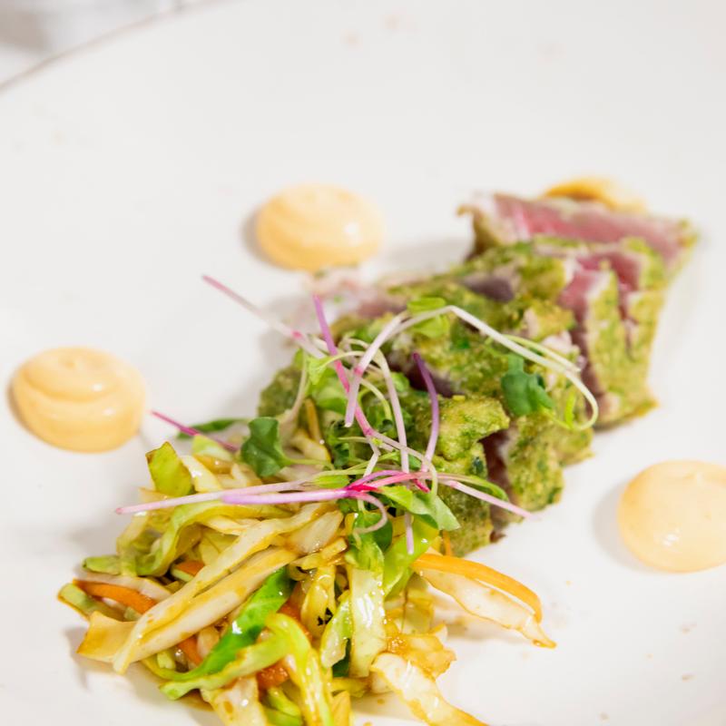Wasabi Pea Encrusted Tuna photo