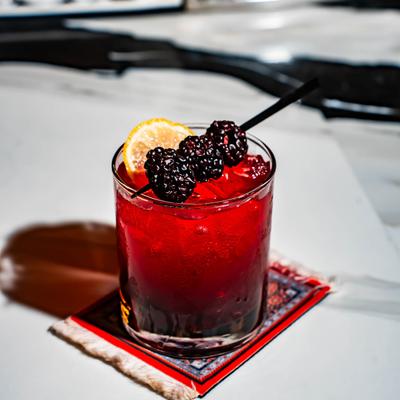 Blackberry whisky smash.