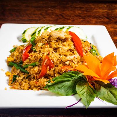 Basil Fried Rice, served
