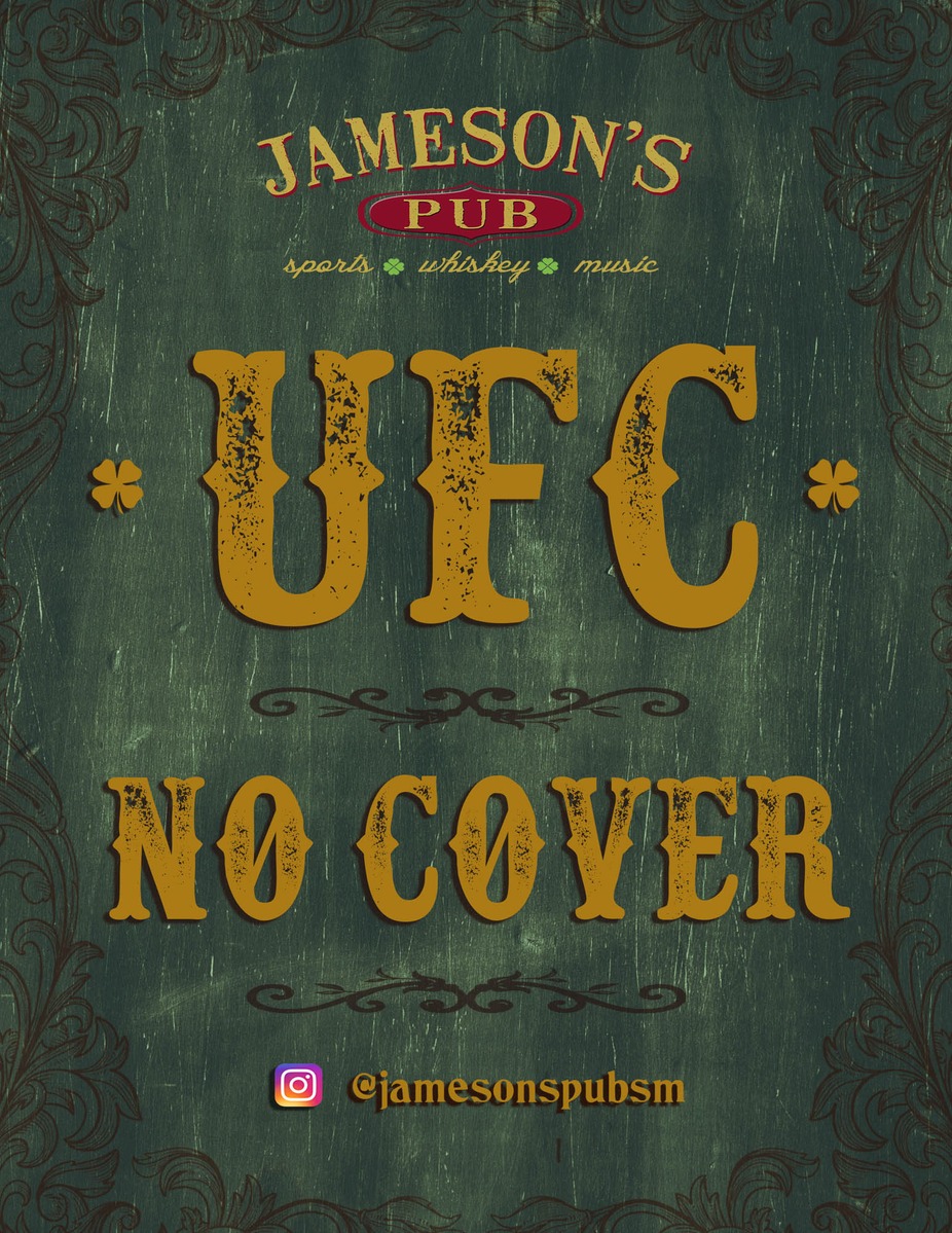 Advertisement for a UFC watch party with no cover charge for entry