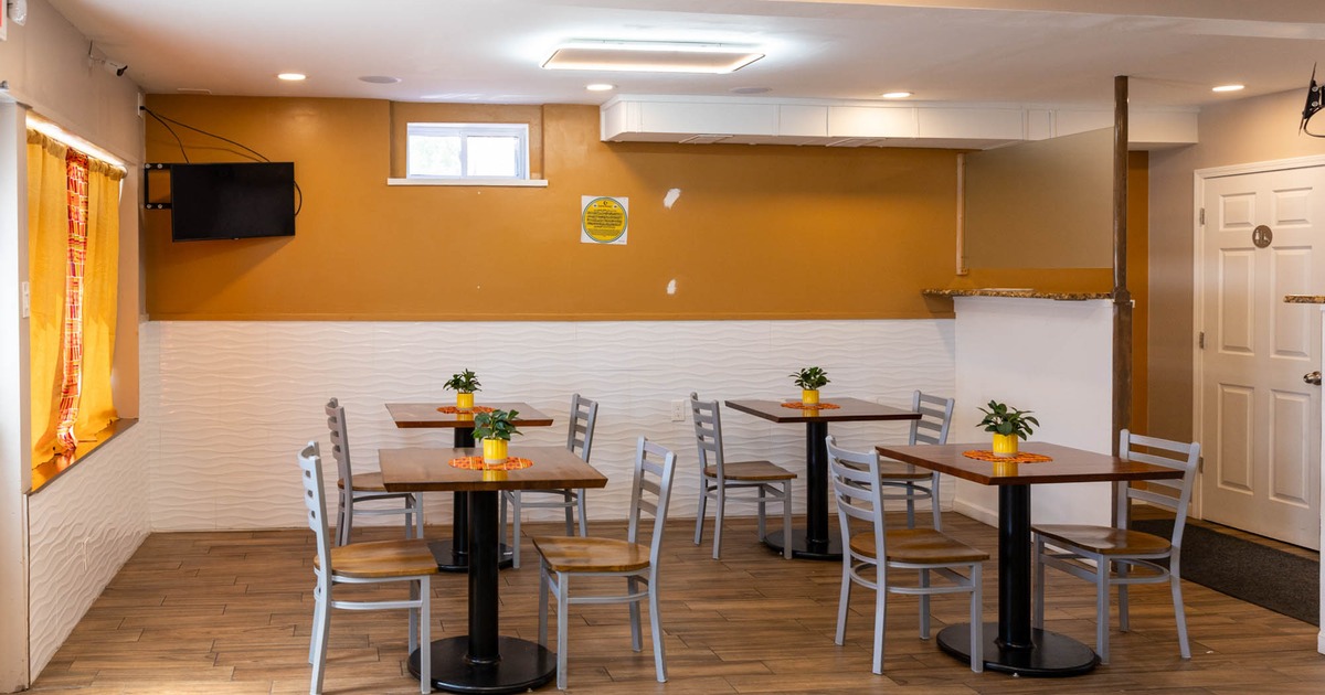 Interior, wide view of dining area