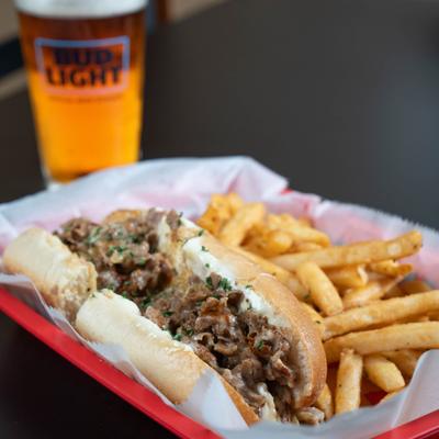 Philly Cheesesteak and fries.