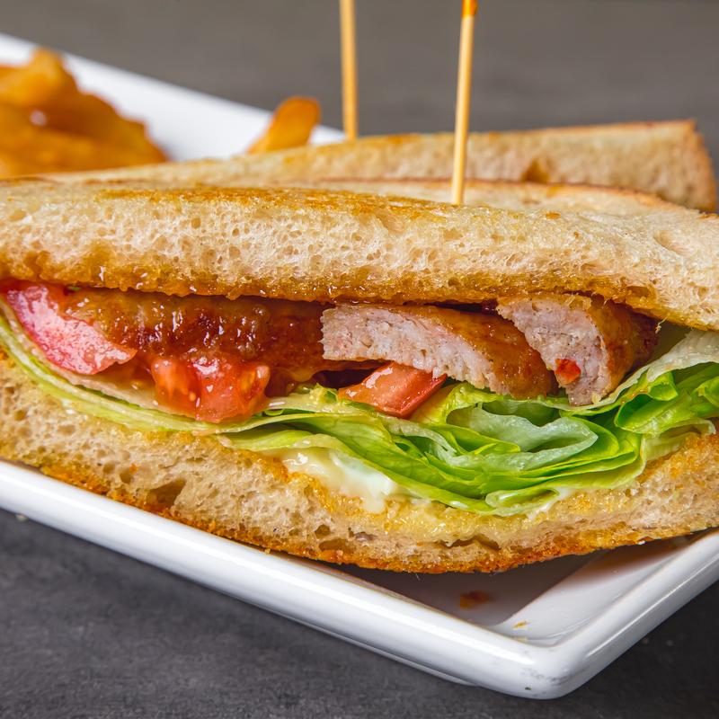 menu item 71 of 111, 1/2 Teriyaki Halal Chicken Sausage Sandwich Duet Special