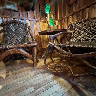 Handmade antler furniture.
