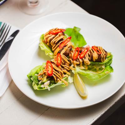 Cajun Shrimp Lettuce Wrap.