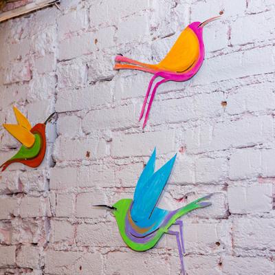 Hummingbird wall ornaments.