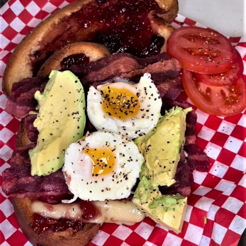 Poached Eggs with Avocado platter photo