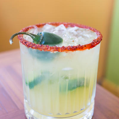 Cocktail with ice.