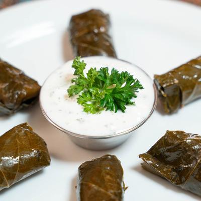 Stuffed grape leaves.