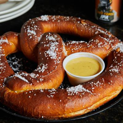 Bubba's Giant Pretzel with dipping sauce.