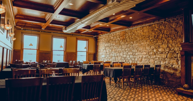 Dining tables and chairs waiting for the guests