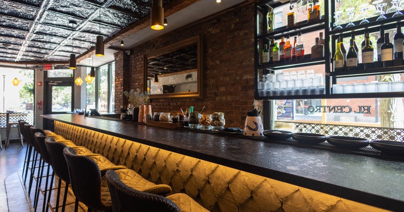 Interior, bar and bar stools