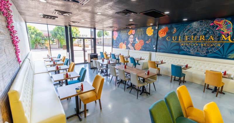 Interior, tables and seats