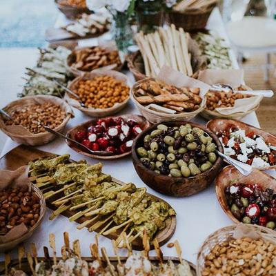 Different types of food and salad