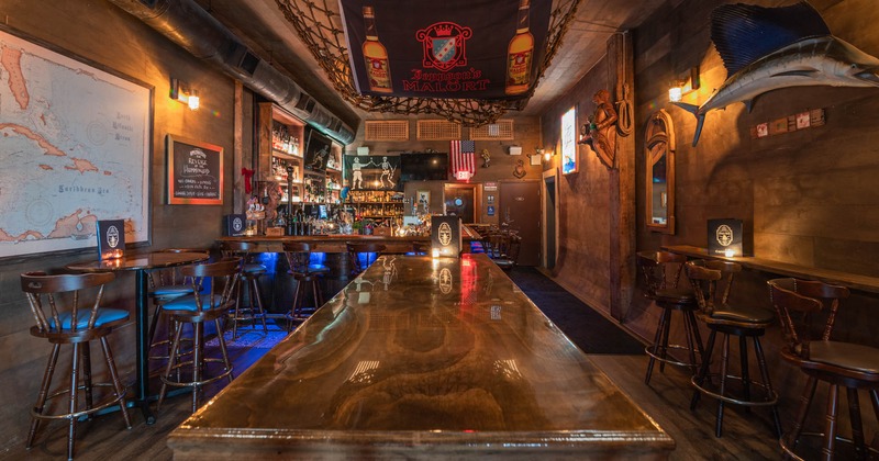 Interior, a long table and seating