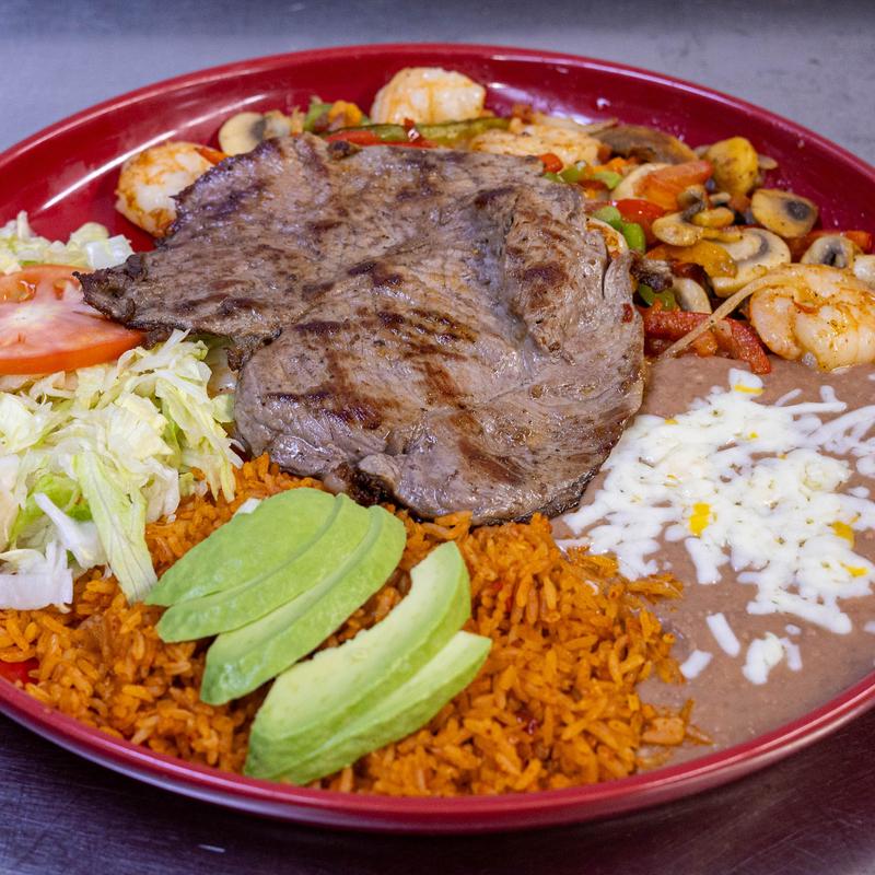 menu item 15 of 16, Camarones Con Steak