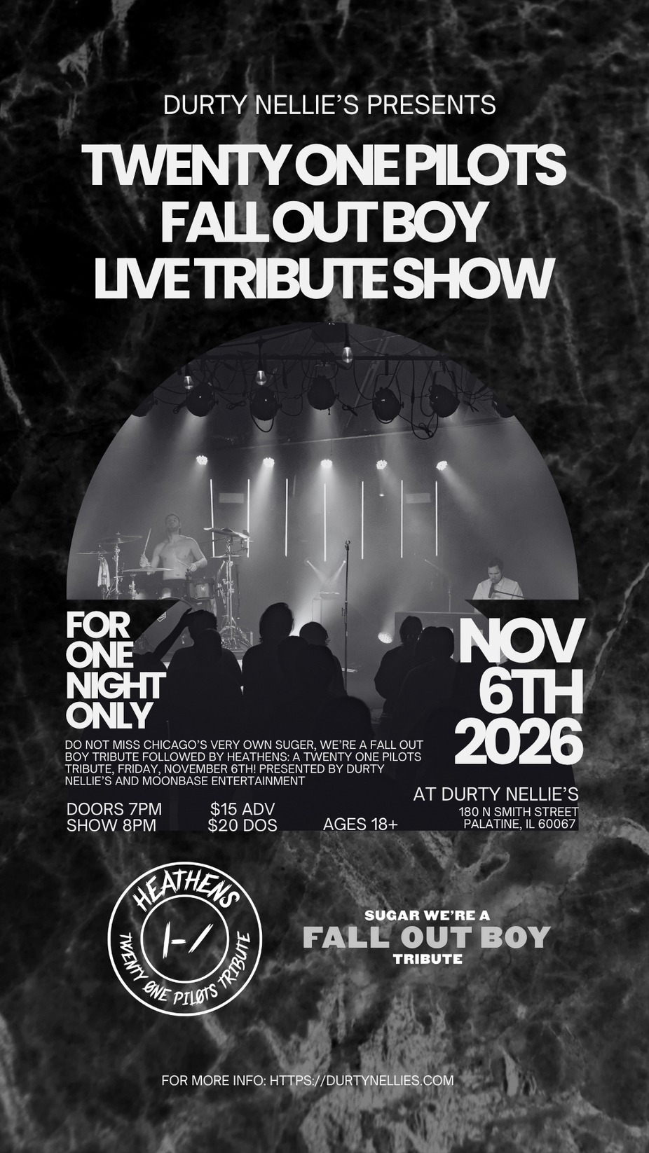 Headliner Twenty One Pilots Tribute -HEATHENS and Opener Sugar We’re a Fall Out Boy event photo