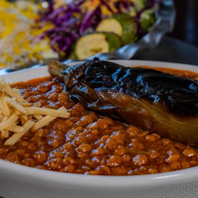 Gheymeh Bademjan (Vegetarian).